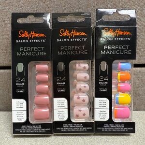 Sally Hansen Salon Effects Press-On Nails - Pink Clay, Block Party, What A Star